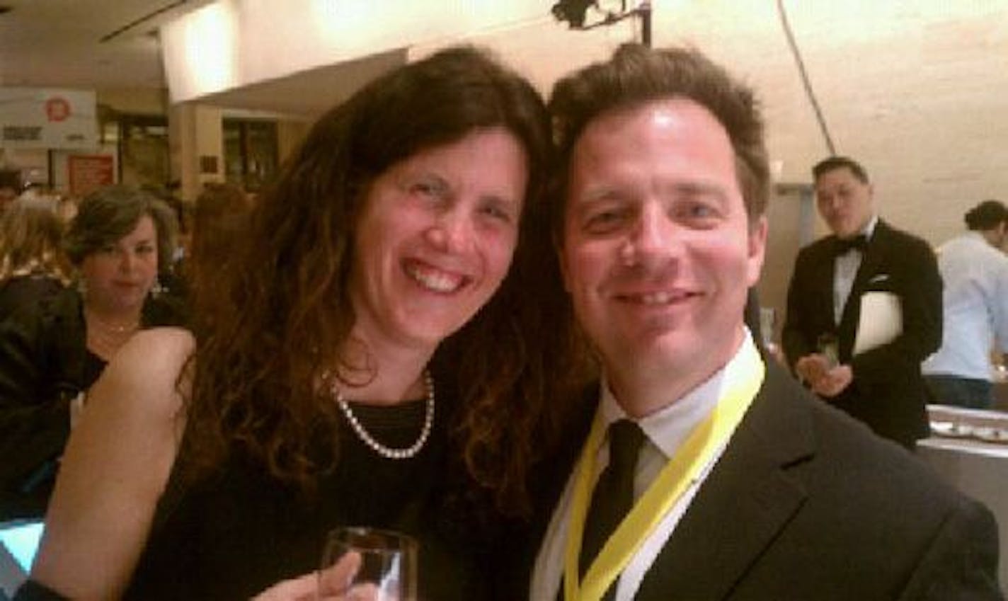 Isaac Becker and his wife, Nancy St. Pierre, after his win at the James Beard Awards in New York City.