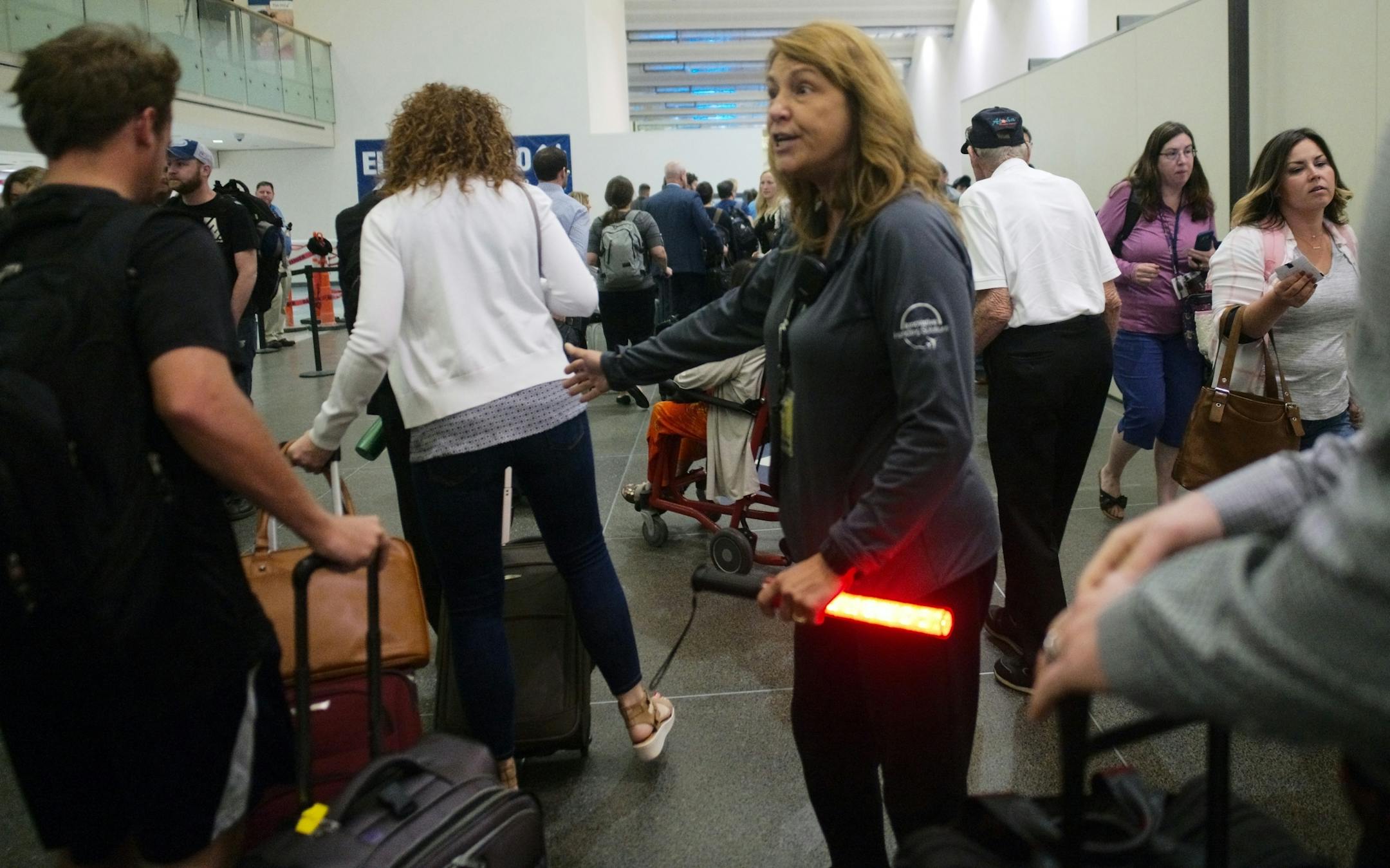 Amy Haley helped direct people to either the North or South entrance.