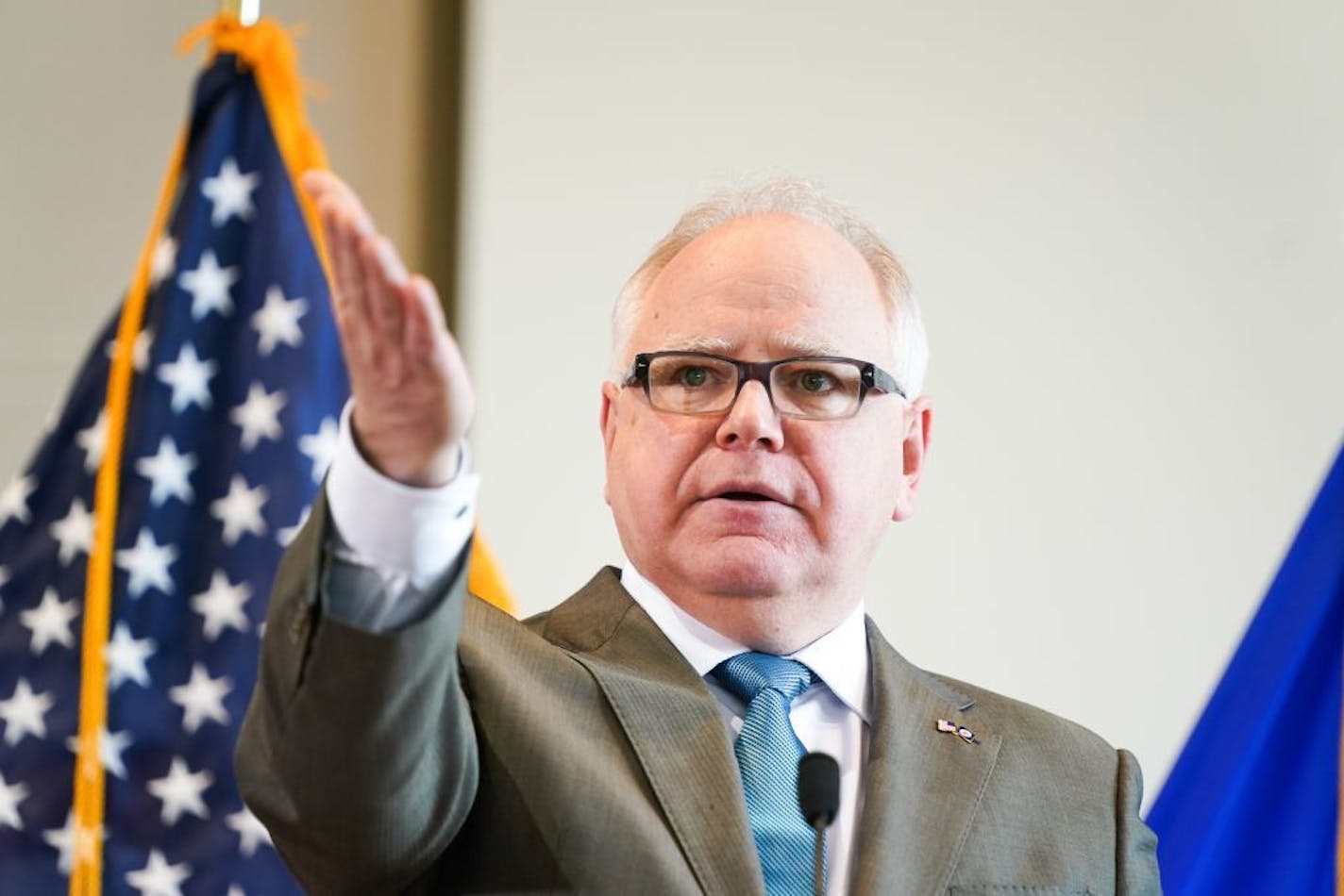 Minnesota Gov. Tim Walz spoke at a news conference Wednesday afternoon to discuss the state response to COVID-19.