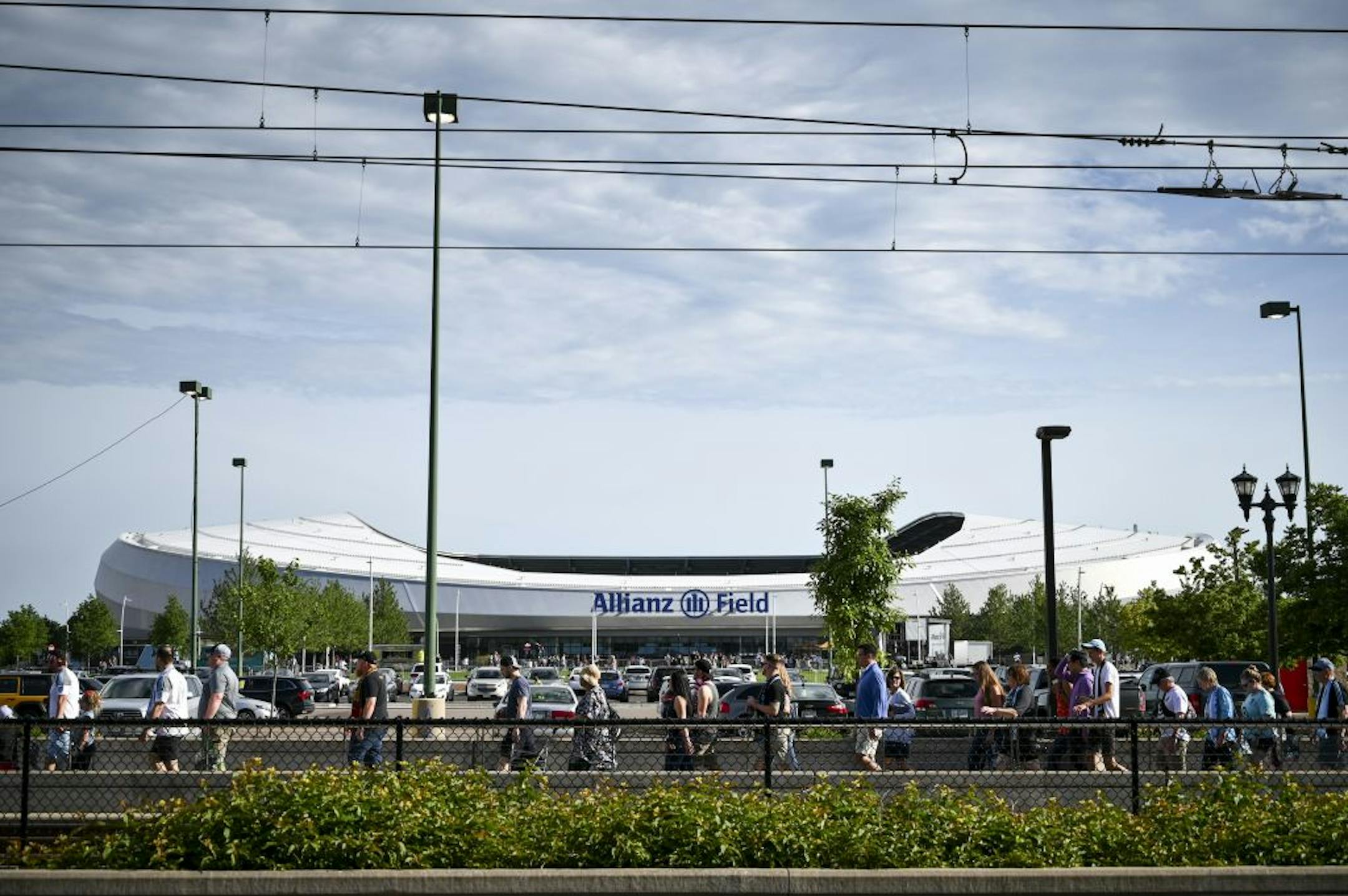 Soccer fans made their way from the light rail to Allianz field for Wednesday night's match.