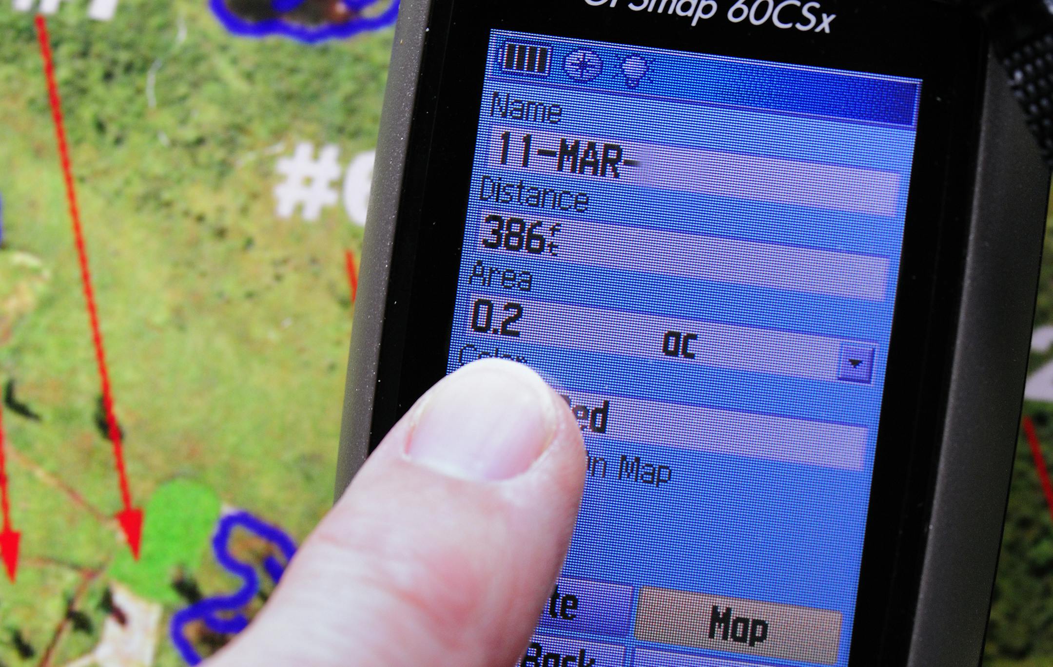 A handheld GPS was used to determine the acreage of a wildlife food plot. In this case, the plot measured two-tenths of an acre.