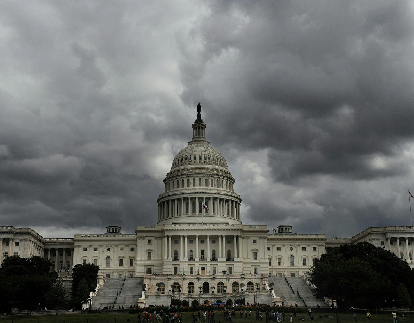 The U.S. Capitol appears under cloudy skies in Washington, D.C., Saturday, September 28, 2013. House Speaker John Boehner's plan to avert a shutdown by shifting to a debt-ceiling fight ran into opposition from some Republicans in another setback for efforts to keep the U.S. government operating after September 30. (Olivier Douliery/Abaca Press/MCT)