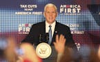 Vice President Mike Pence rallied Republicans in downtown Minneapolis Wednesday morning, selling the party&#xed;s tax cuts and talking up the state of