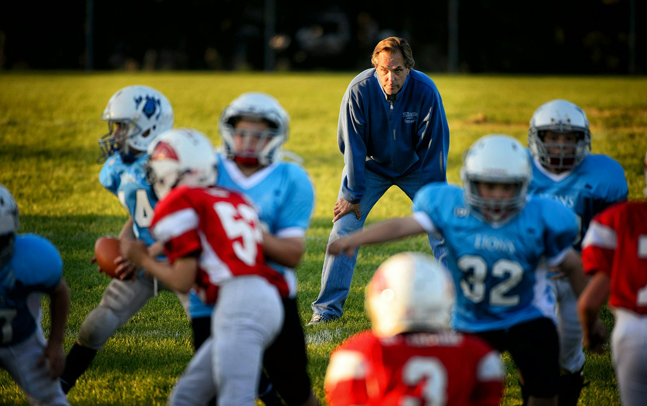 GOP candidate for Senate Mike McFadden coached his son's football team Tuesday, September 16, 2014 in West St. Paul. It is part of the Mendota Heights Youth Athletic Association. ] Tuesday, September 16, 2014 GLEN STUBBE * gstubbe@startribune.com