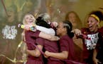 University of Minnesota women's basketball players wait to hear their fate in the NCAA Tournament during a Watch Party Monday, March 12, 2018, at Will