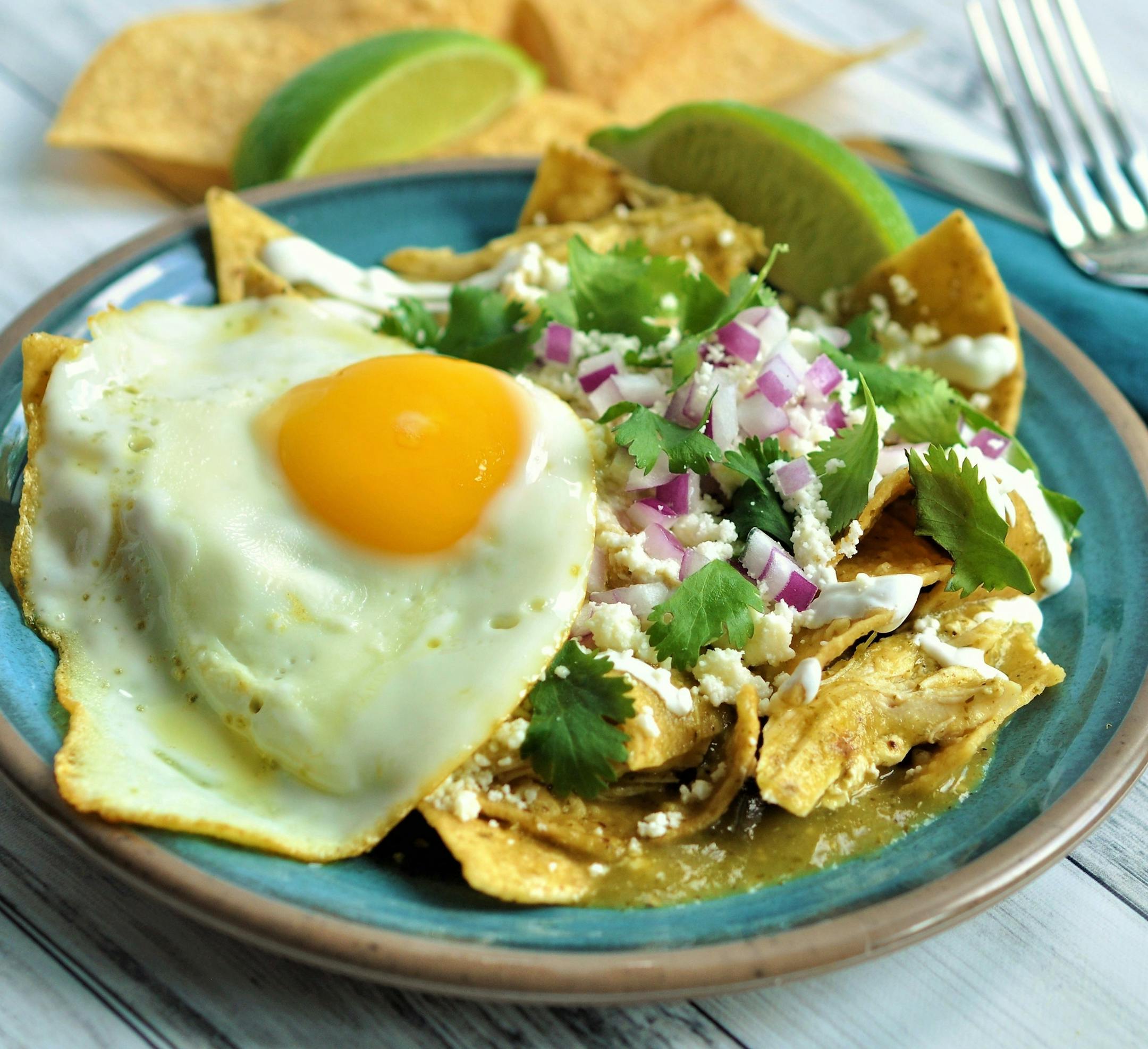 Chicken Chilaquiles Verdes.