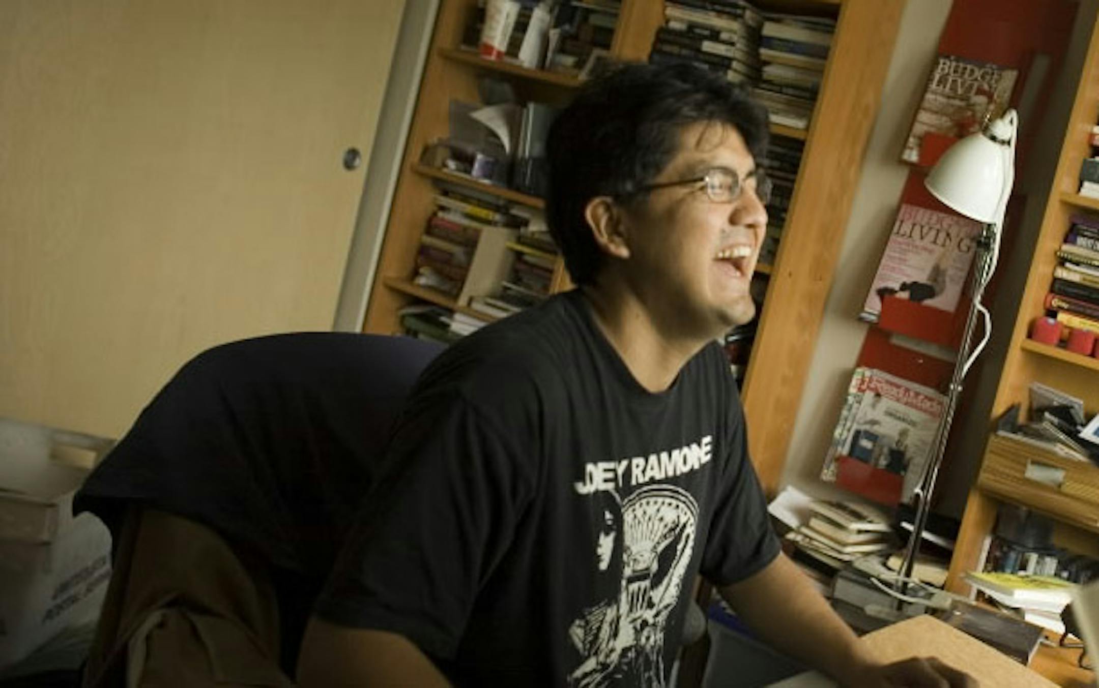 Author Sherman Alexie reads and then laughs over a poem he wrote for a friend in 2007.