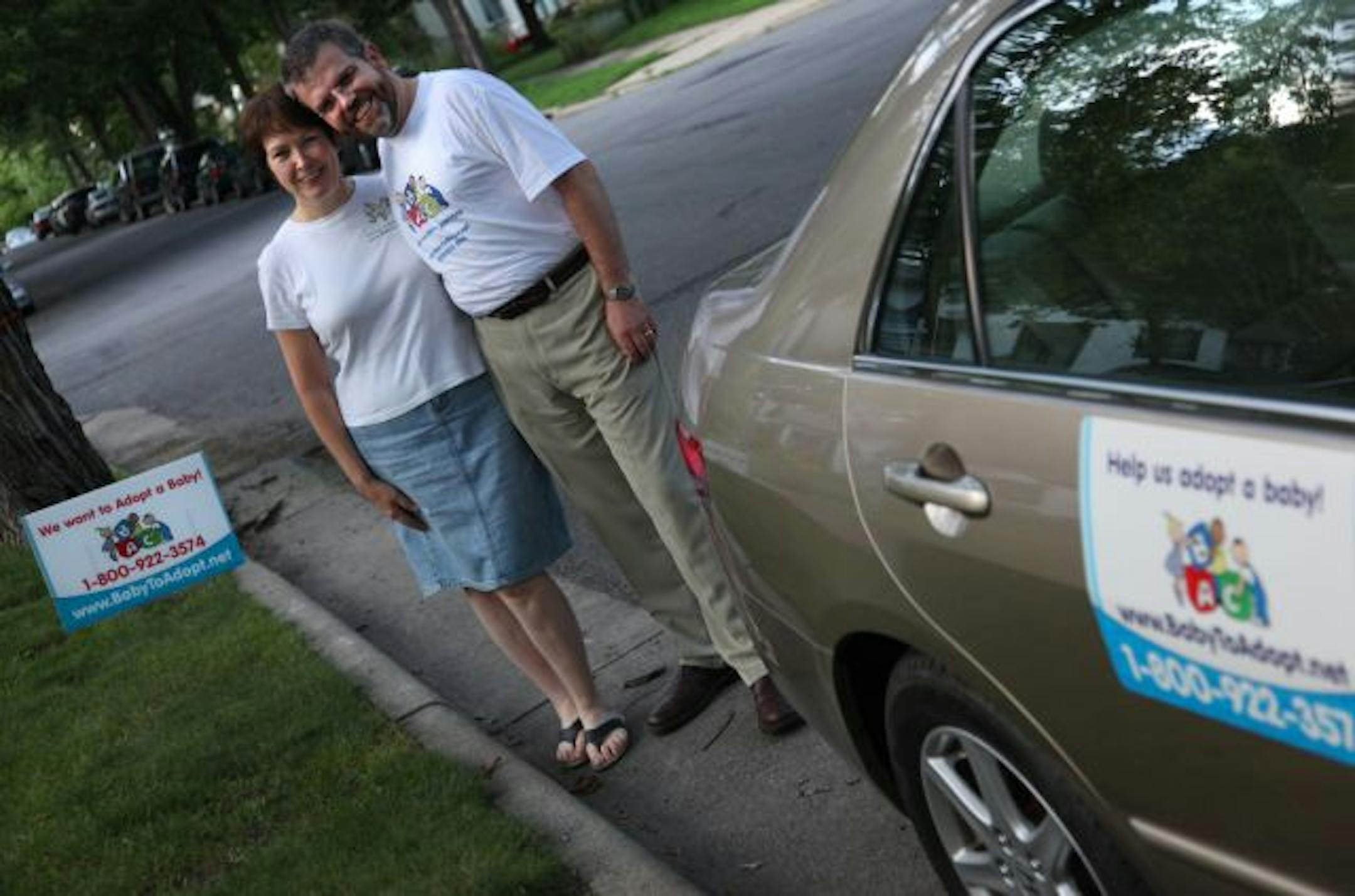Kathy and Daniel Ollivier are spreading their message to every corner they can find; they want to adopt a baby. They have handed out thousands of business cards and pamphlets in hopes of finding a pregnant woman who is looking for an open adoption. They even have a sign on their car that refers people to their website which explains their story.