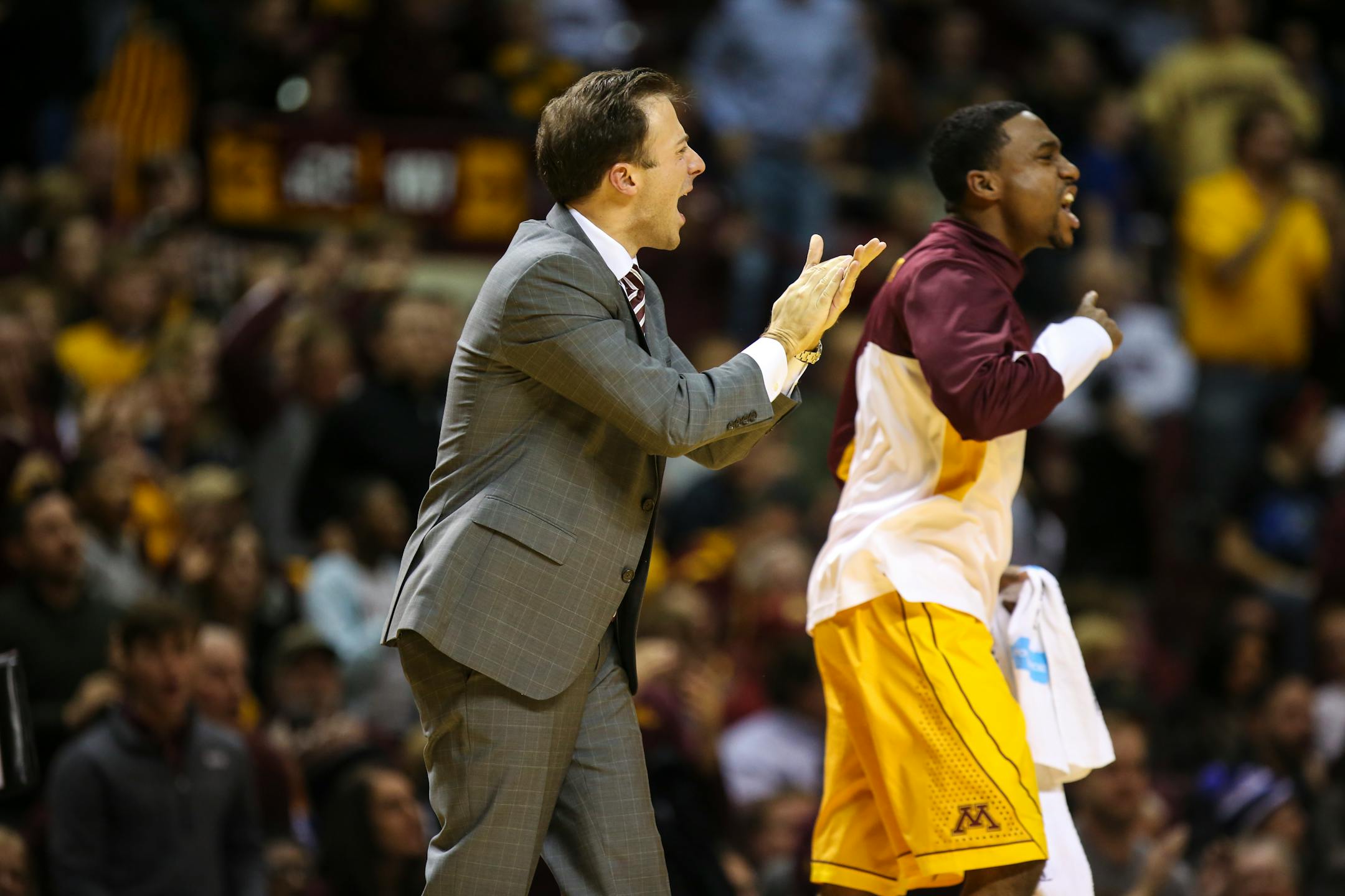 Gophers head coach Richard Pitino was frustrated during the second half. ] REN�E JONES SCHNEIDER reneejones@startribune.com The Minnesota Gophers vs. Furman Paladins at Williams Arena in Minneapolis, Minn. on Monday, December 22, 2014.