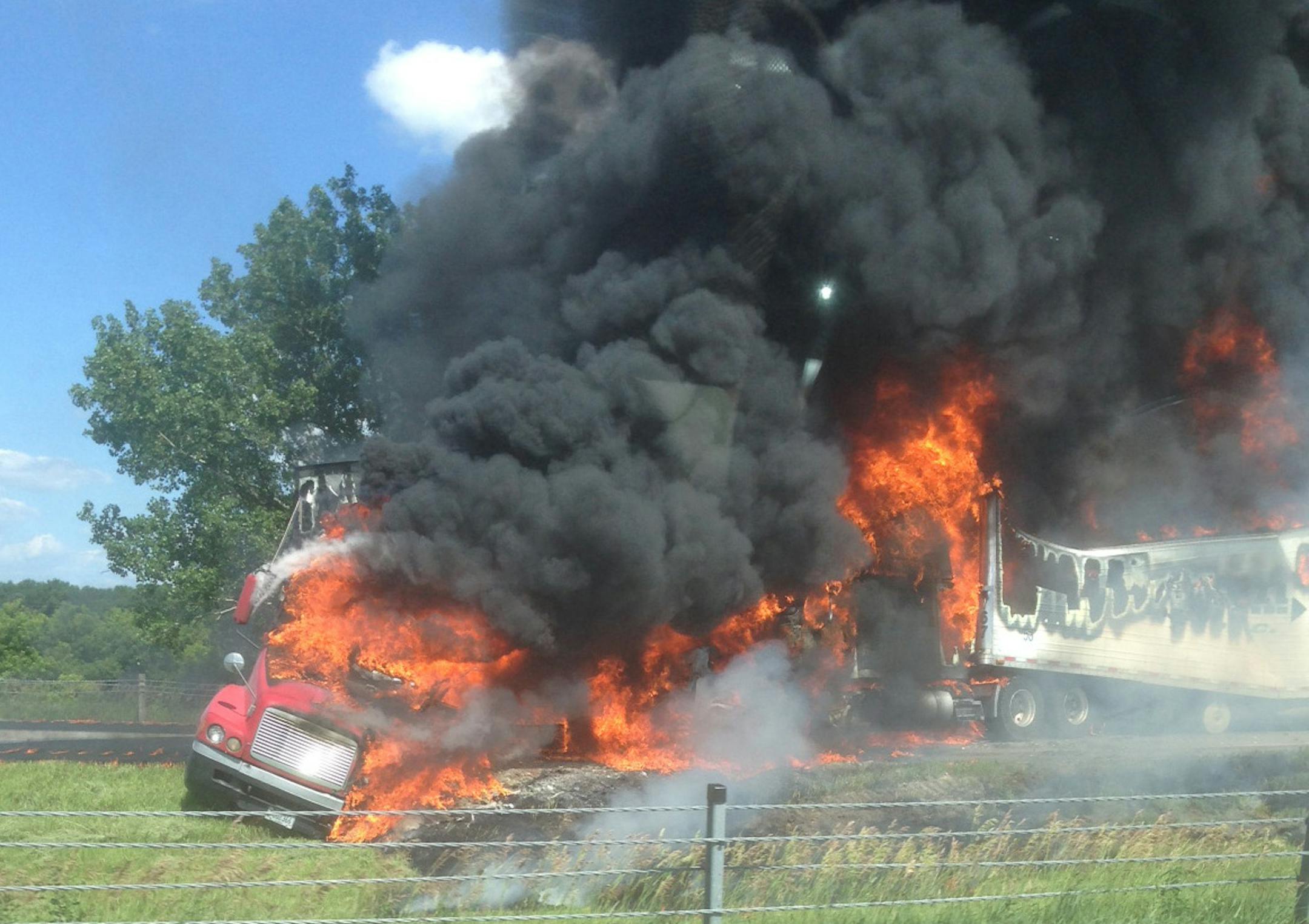 Truck fire near Owatonna Thursday evening.
