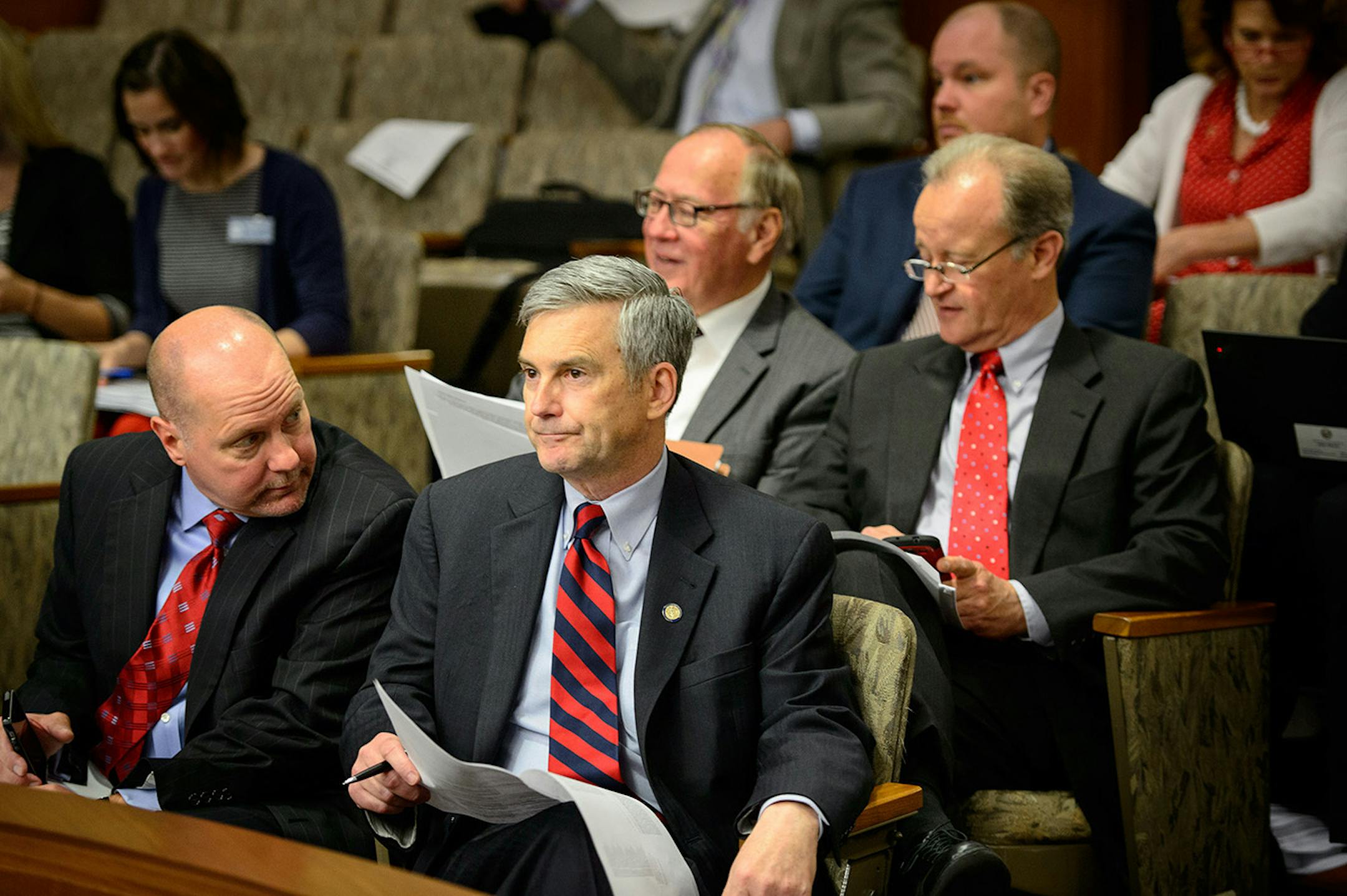 Republican Senators David Thompson, David Hann, David Senjem and Warren Limmer at the start of the session.