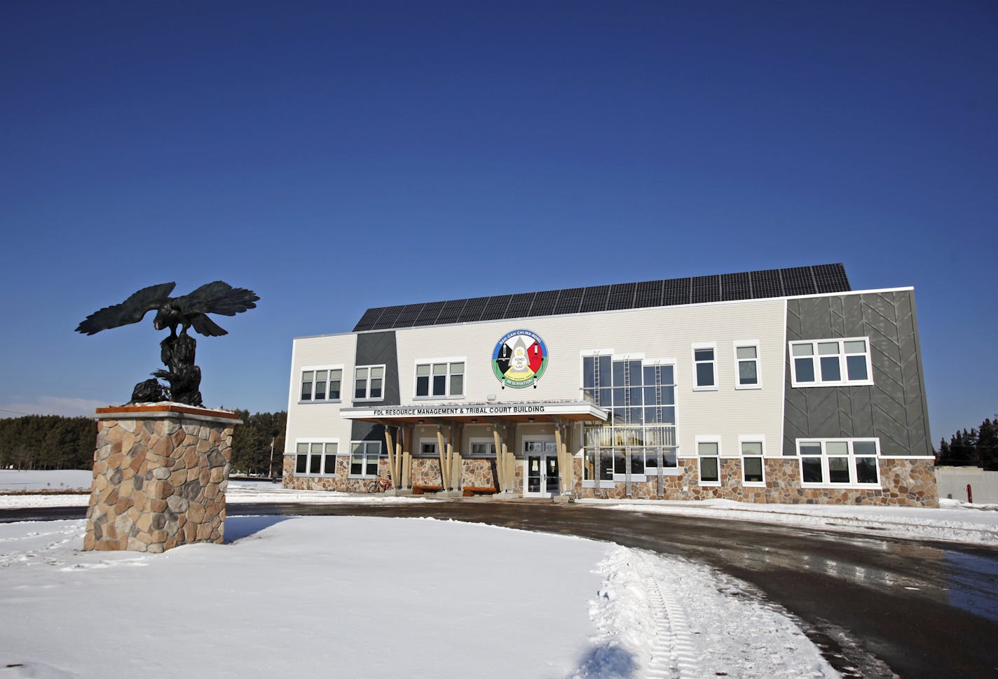 The Fond du Lac Band of the Lake Superior Chippewa tribe's new Resource Management and Tribal Court BuildingTuesday, Jan. 31, 2012, in Cloquet, MN, is LEED-certified and features solar roof panels that generate much of the buidling's electical power needs.] DAVID JOLES*djoles@startribune.com - A controversy has been brewing between the Fond du Lac Band of the Lake Superior Chippewa and the city of Duluth over the Fond du Luth Casino. After shelling out $80 million dollars to the city of Duluth o