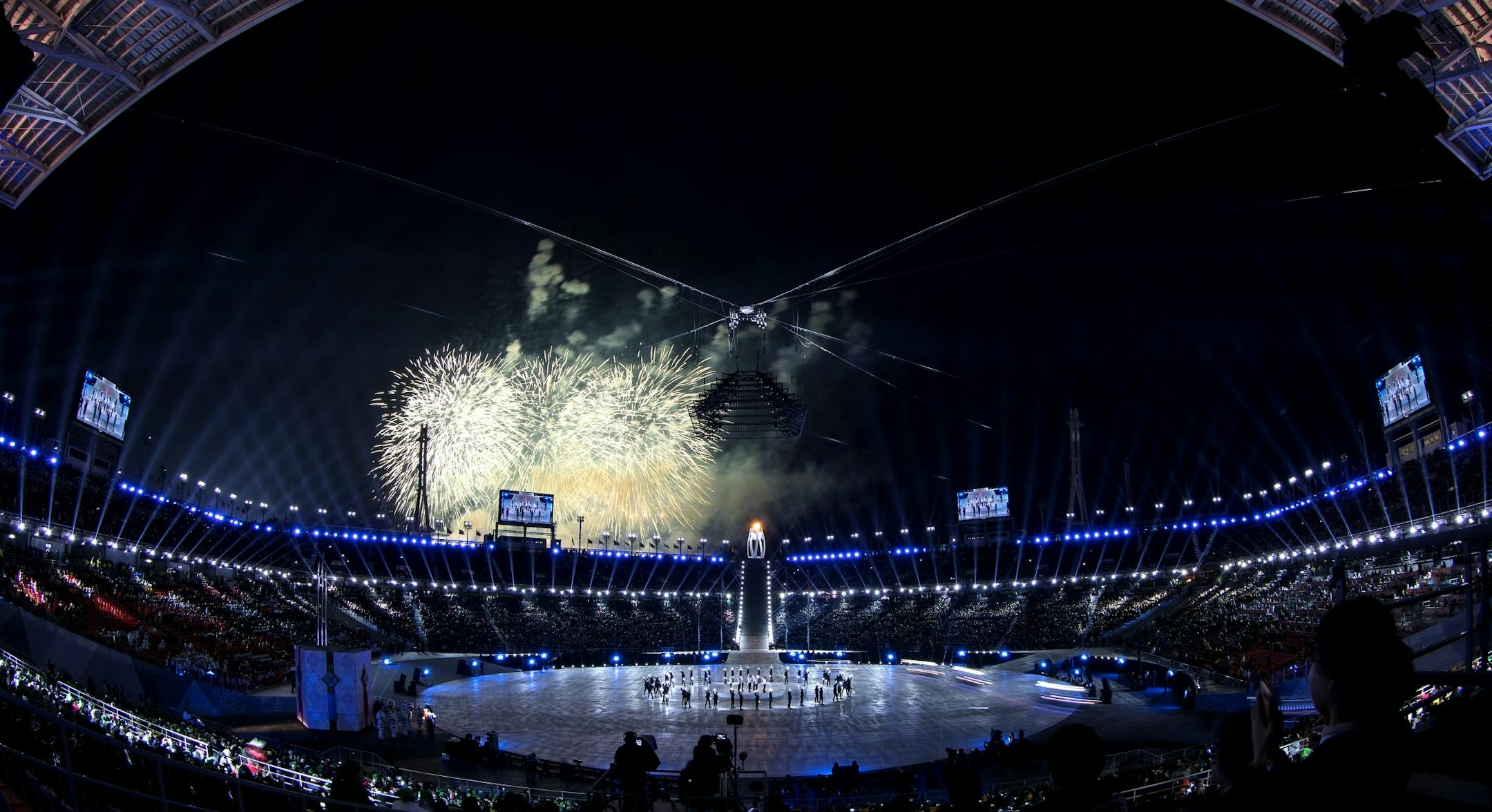 Fireworks at Pyeongchang Olympic Stadium during Closing Ceremony on Sunday.