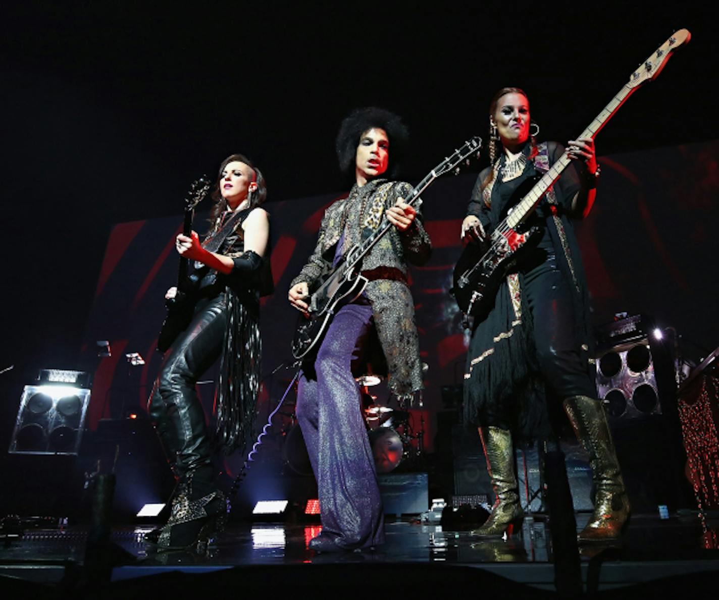 Prince in concert recently with Donna Grantis & Ida Nielsen in Montreal/Photo by Cindy Ord, NPG Records