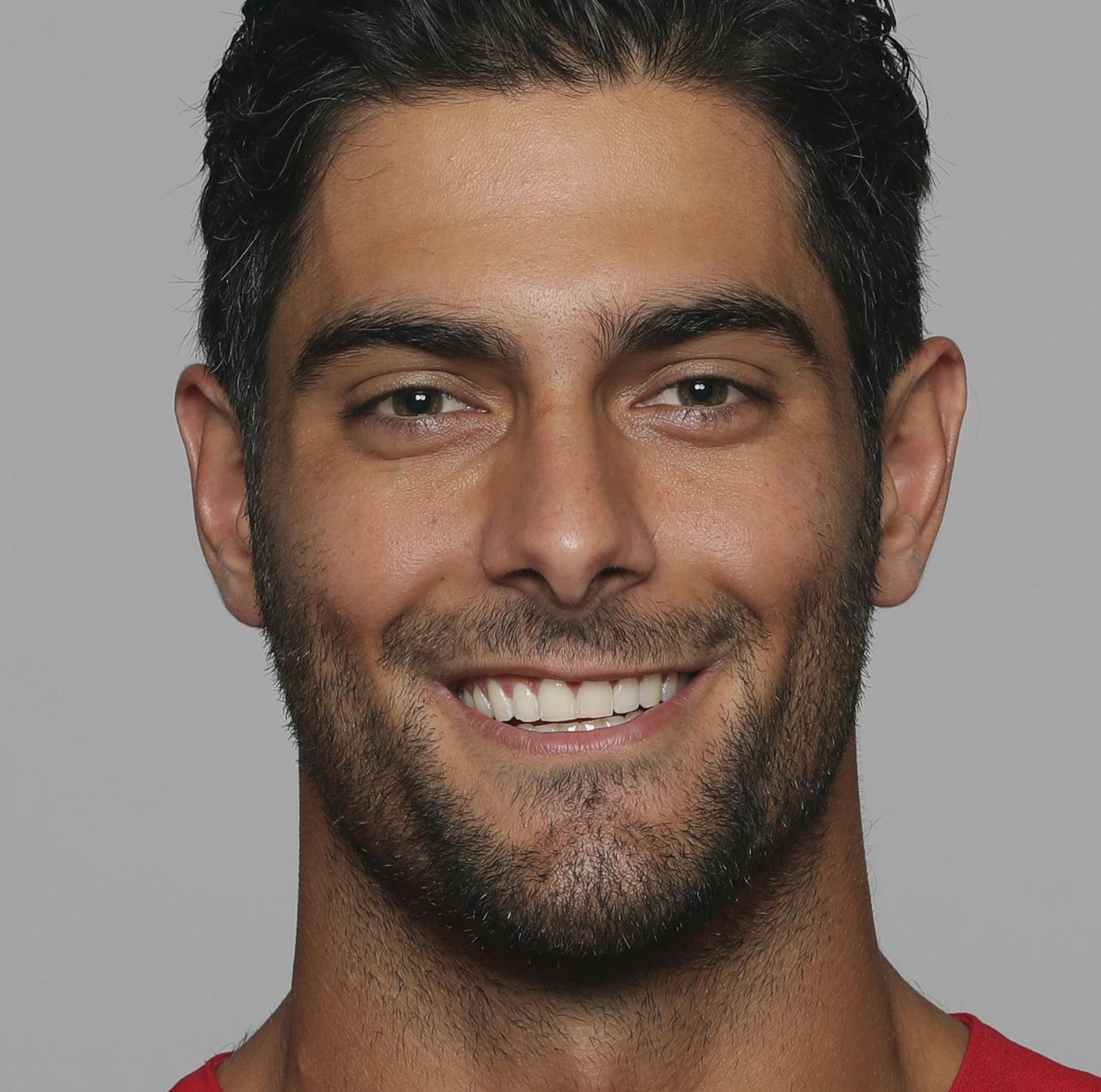 This is a 2019 photo of Jimmy Garoppolo of the San Francisco 49ers NFL football team. This image reflects the San Francisco 49ers active roster as of Thursday, May 2, 2019 when this image was taken. (AP Photo) ORG XMIT: NFLHS19