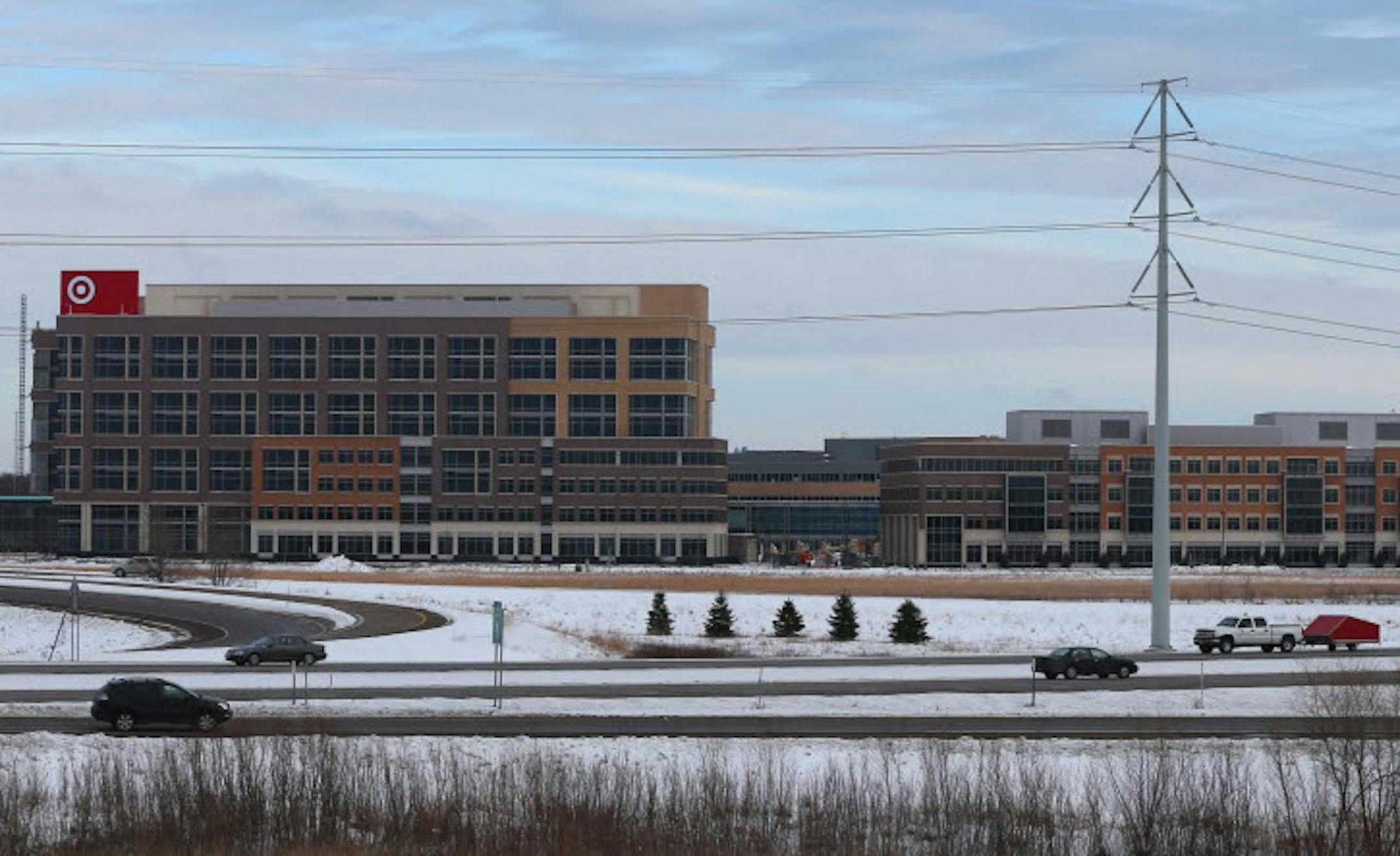 Dec. 19, 2013: Traffic traveled on Hwy. 610 in front of the new Target buildings.