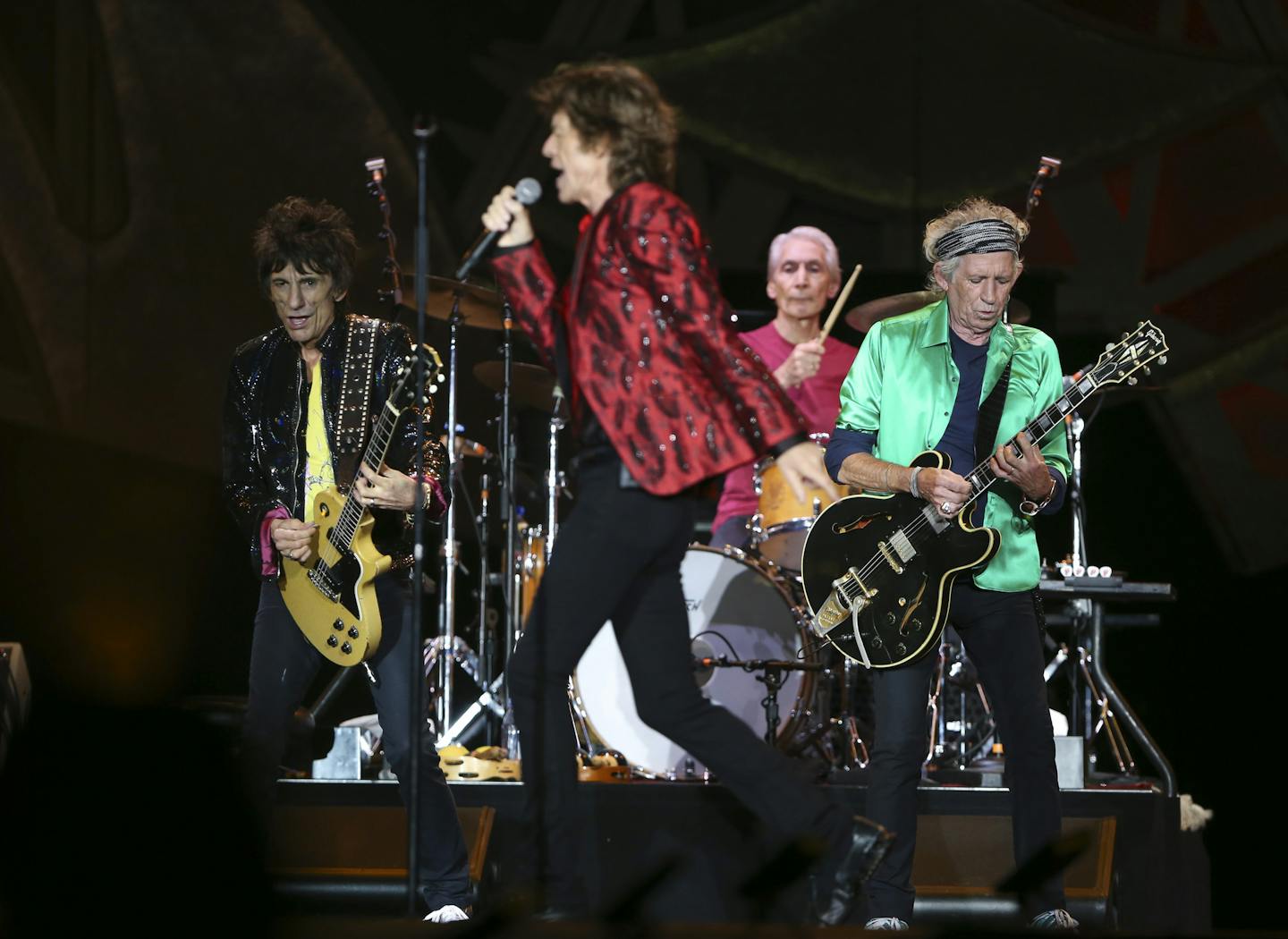 Rolling Stones review – a funky, heavy first show without Charlie Watts, The Rolling Stones