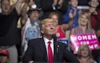 FILE-- President Donald Trump speaks during campaign-style rally in Cedar Rapids, Iowa, June 21, 2017. Trump appeared to acknowledge on Friday in an i