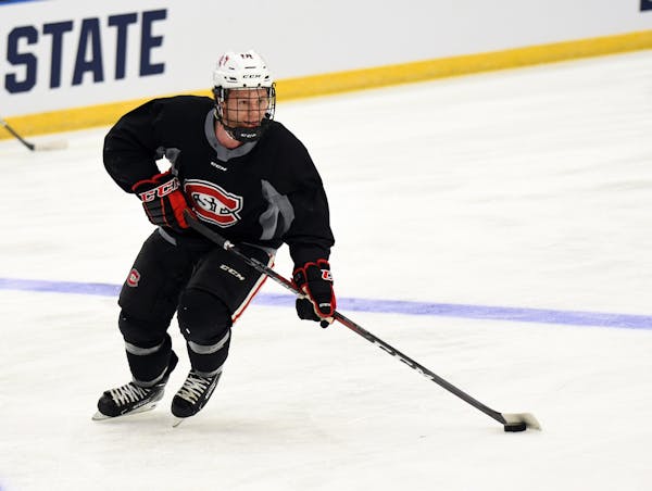St. Cloud State photo
Defenseman Jack Ahcan, who had six goals and 28 assists last season, takes on the captain&#x2019;s role this season for the Husk