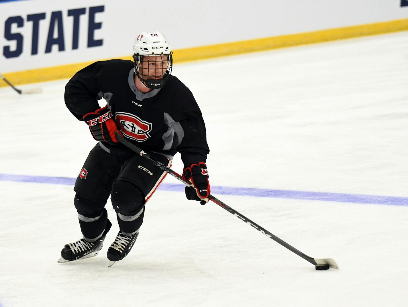 St. Cloud State photo
Defenseman Jack Ahcan, who had six goals and 28 assists last season, takes on the captain&#x2019;s role this season for the Huskies.