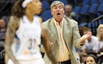 New York Liberty coach Bill Laimbeer reacted after a call in a 2014 game against the Lynx.