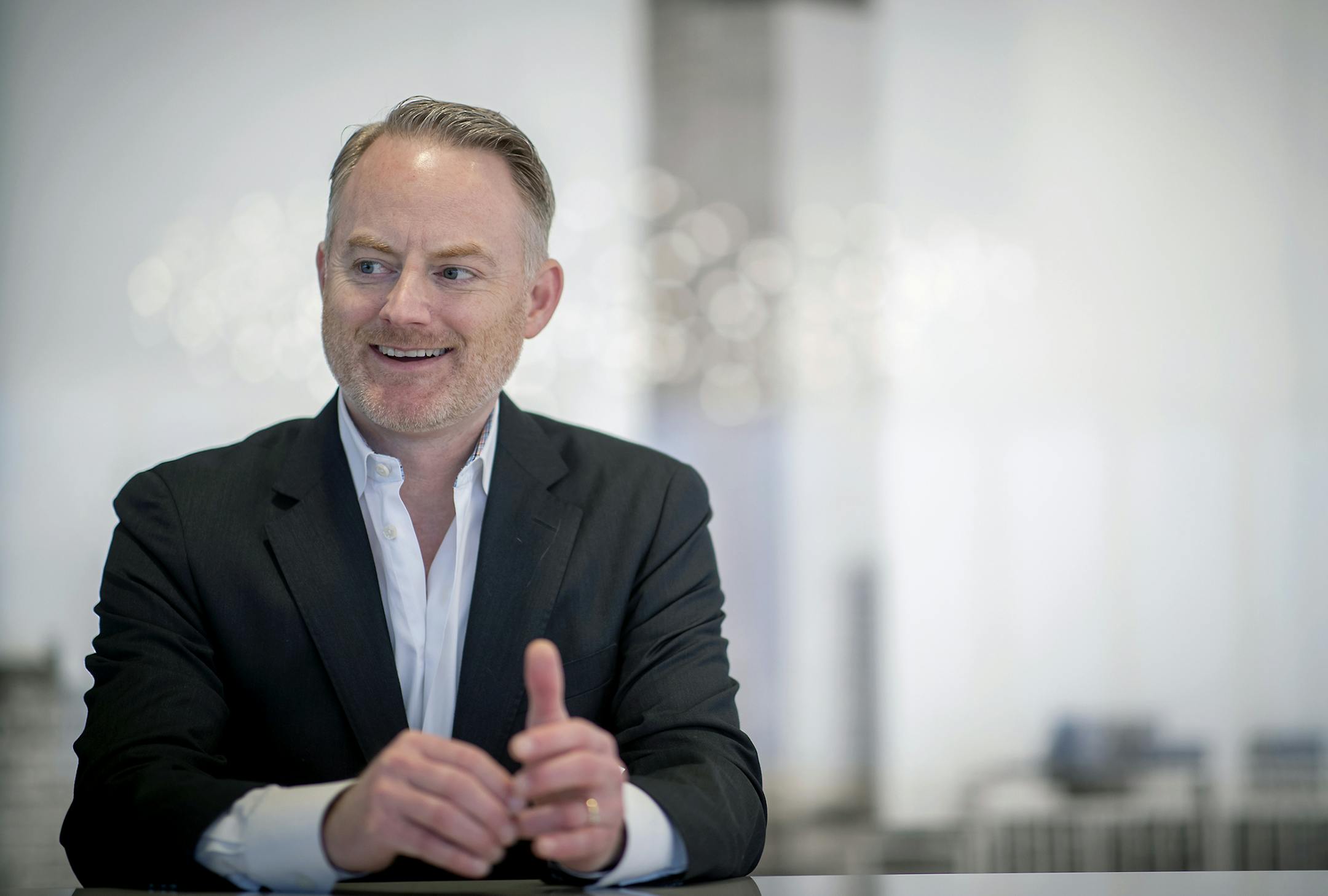 Brent Robertson has become the new head of real estate firm JLL's Minneapolis office. Here, Robertson is photographed in the IDS Center, Tuesday, November 20, 2019 in Minneapolis, MN. ] ELIZABETH FLORES • liz.flores@startribune.com