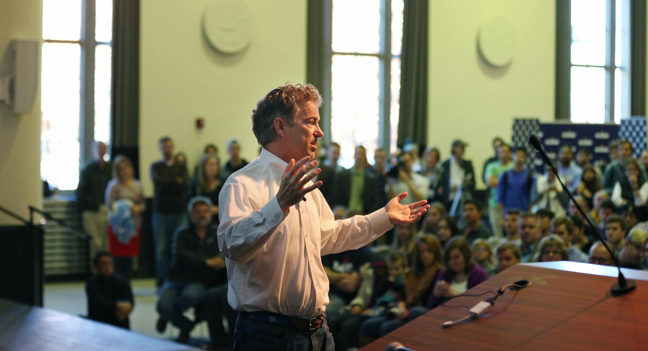 Republican presidential candidate Kentucky Senator Rand Paul spoke to University of Minnesota students during a "Students for Rand Rally" Monday.