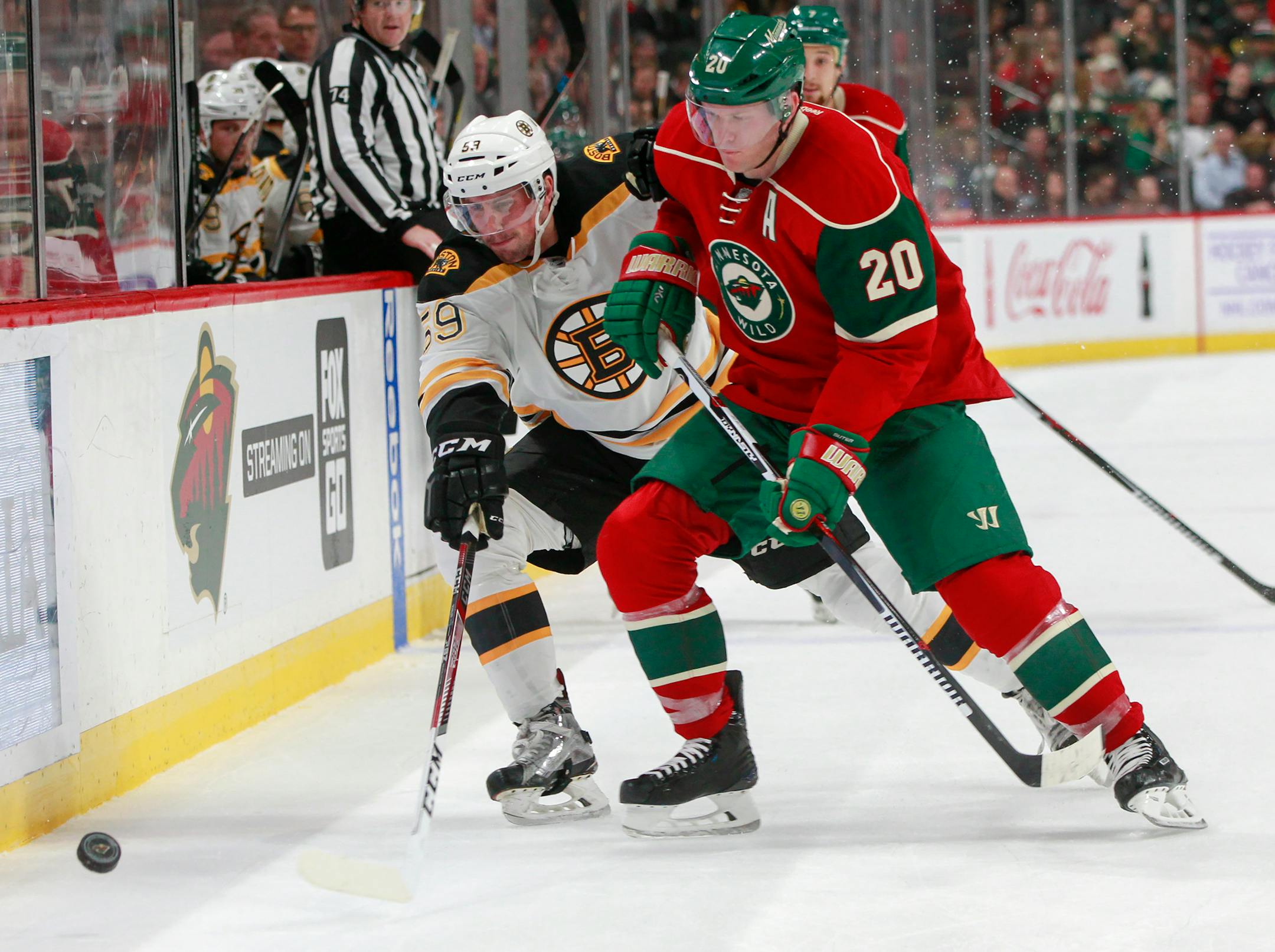 Wild defenseman Ryan Suter (20) says his strong start has nothing to do with the new coaching staff shaving his ice time.