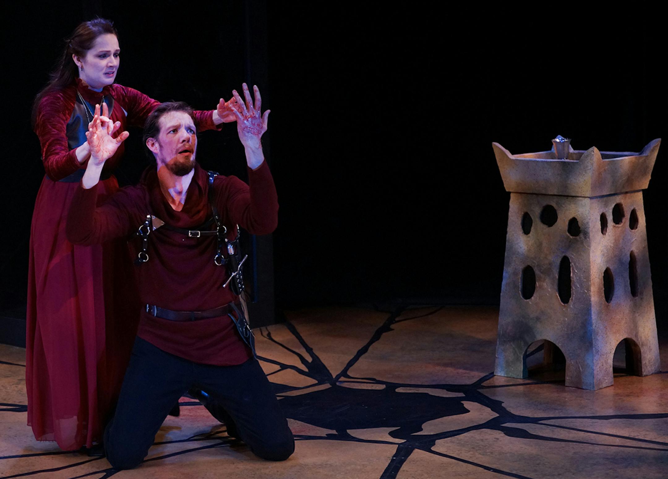 Petronella J Ytsma Vanessa Wasche and Michael Ooms in Park Square's "Macbeth."