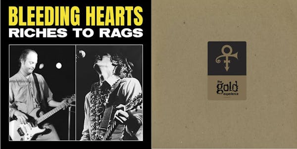 Album covers for the Bleeding Hearts and Prince LPs in the pipeline for Record Store Day 2022.