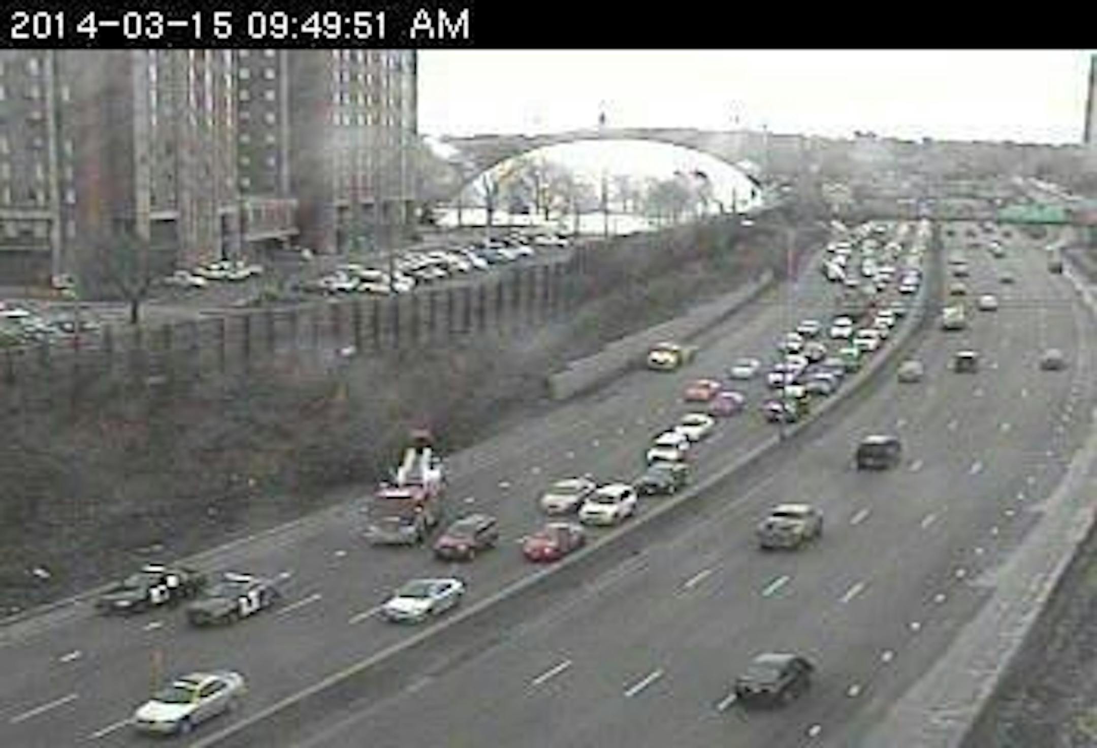 Traffic jam behind I-94 crash