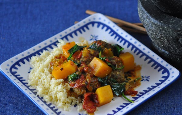 Photos by Meredith Deeds, Special to the Star Tribune Moroccan-Spiced Meatball Tagine with Butternut Squash