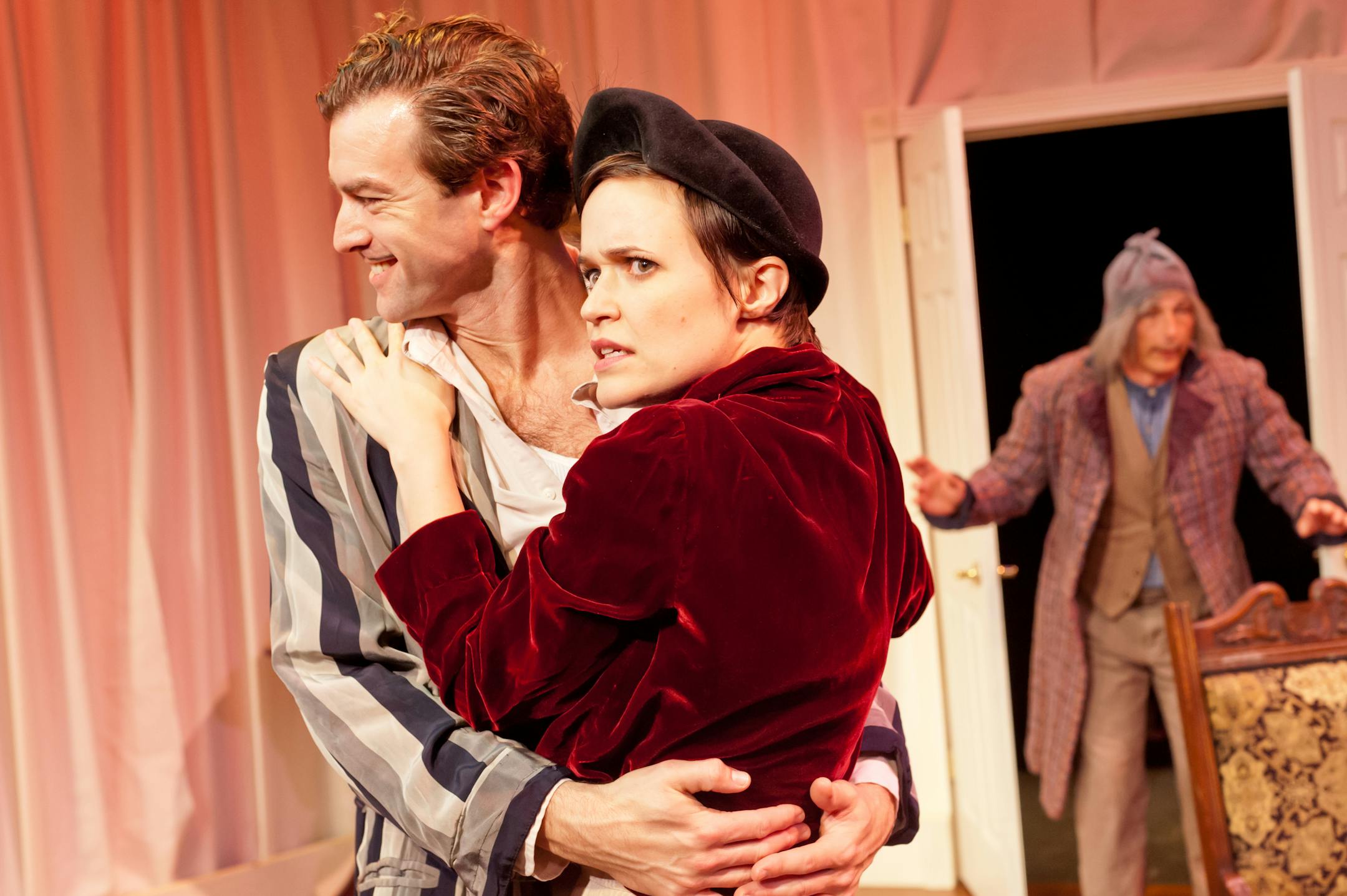 Peter Christian Hansen, left, Sara Richardson and Peter Simmons in "An Absolute Turkey."