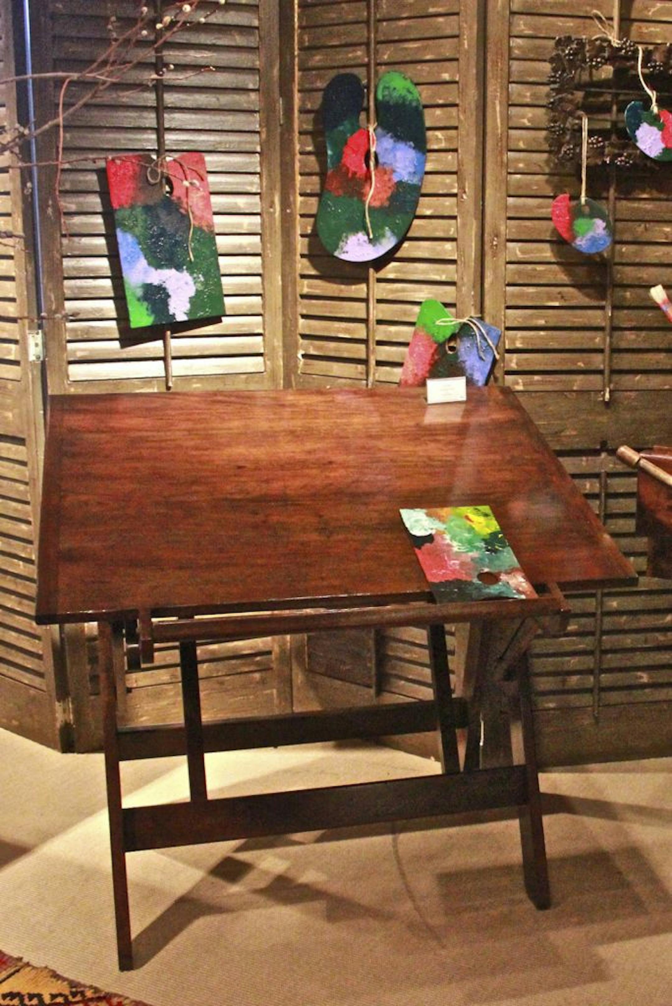 The Bob Timberlake Home for Century Furniture painter's work desk.