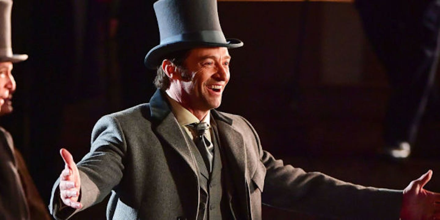 Hugh Jackman traded claws for a top hat in last year's hit musical film "The Greatest Showman."