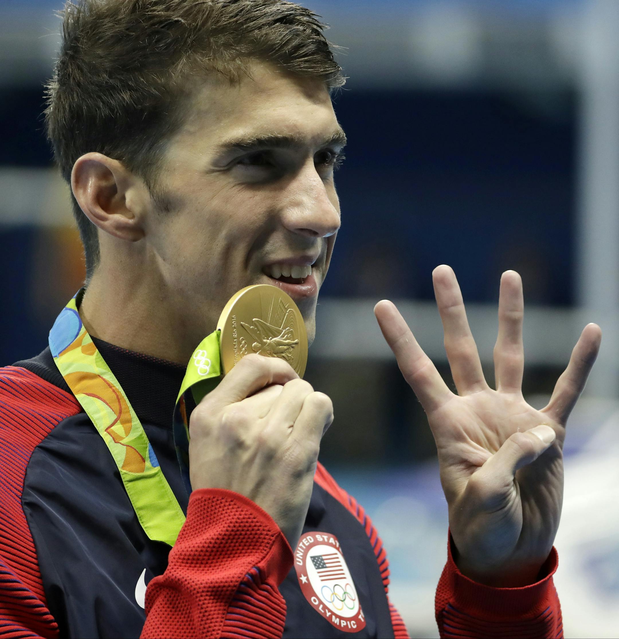 United States' Michael Phelps celebrates winning the gold medal in the men's 200-meter individual medley during the swimming competitions at the 2016 Summer Olympics, Thursday, Aug. 11, 2016, in Rio de Janeiro, Brazil. (AP Photo/Matt Slocum) ORG XMIT: OSWM591