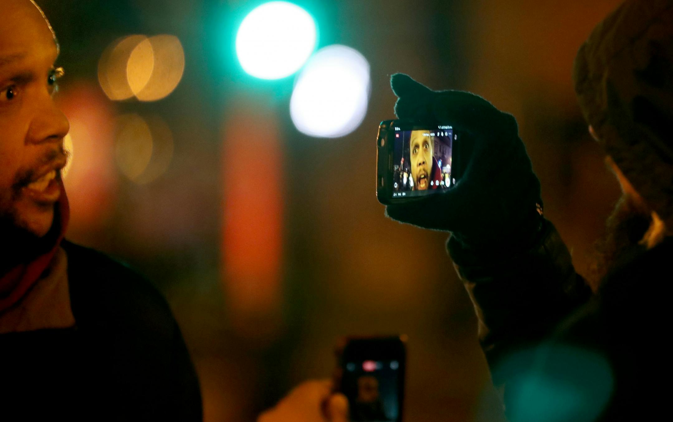 Protestors for Nationwide Fight for $15 Day of Disruption gathered outside McDonald's at 24th St. E. and Franklin Avenue, where for about a half hour protestors sat in a circle and blocked the intersection until they were arrested by Minneapolis police Tuesday, Nov. 29, 2016, in Minneapolis, MN. Here, after being taken into police custody and released Steven Suffridge talks to media members after protestors blocked the intersection at 24th St. E. and Franklin Ave. before being taken into police
