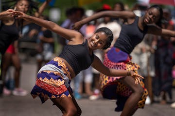 Mereti Burbach, a member of the TU Dance Studio, danced Sunday during the Rondo Center for Diverse Expressions Juneteenth Celebration in St. Paul.