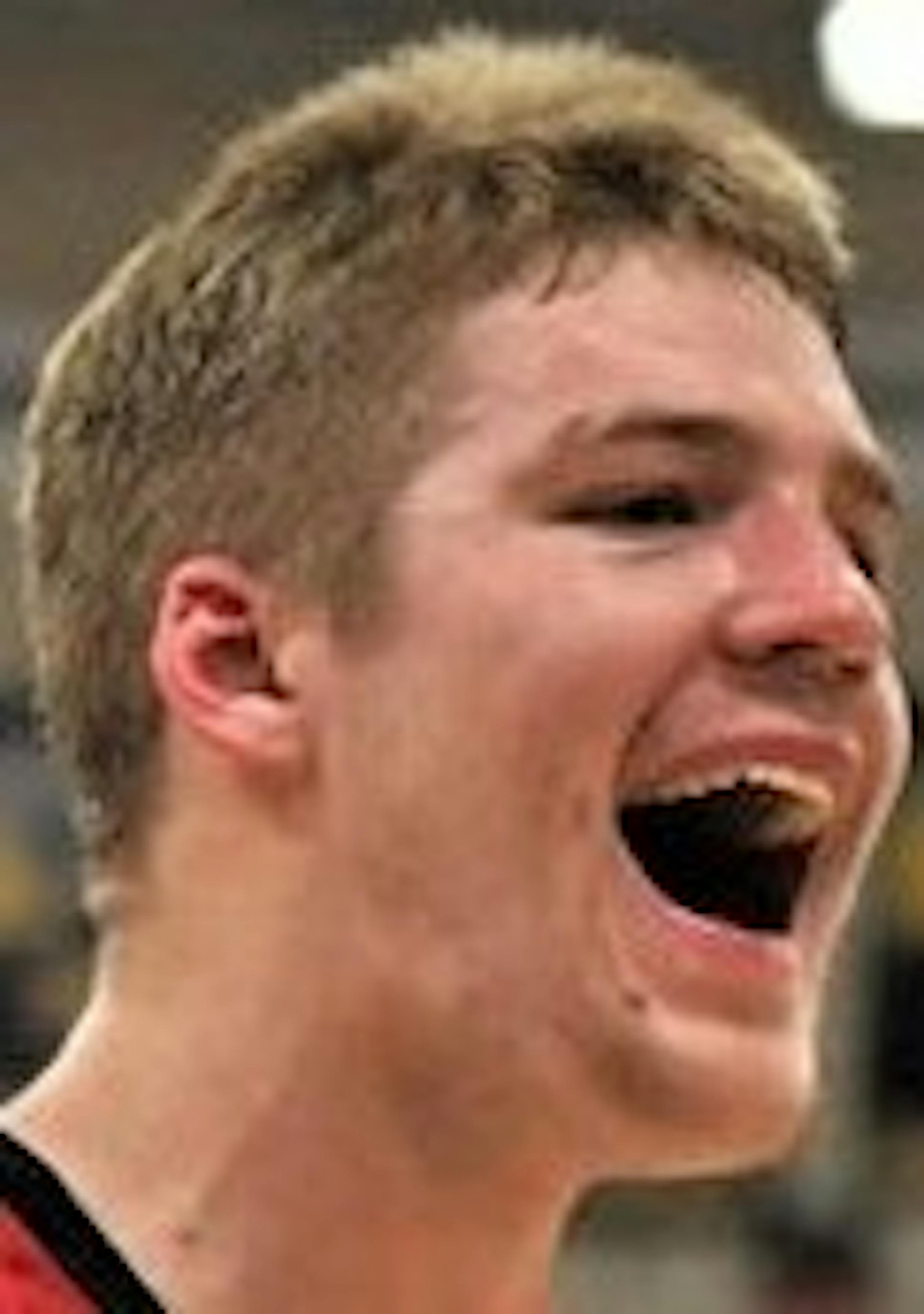 Eden Prairie guard Drake Dobbs (11) cheered with fans towards the end of the game . ] COURTNEY DEUTZ • courtney.deutz@startribune.com on Friday, March 15, 2019 at Prior Lake High School. Class 4A section 2 championship. Eden Prairie won 62-45. ORG XMIT: MIN1903152133370441