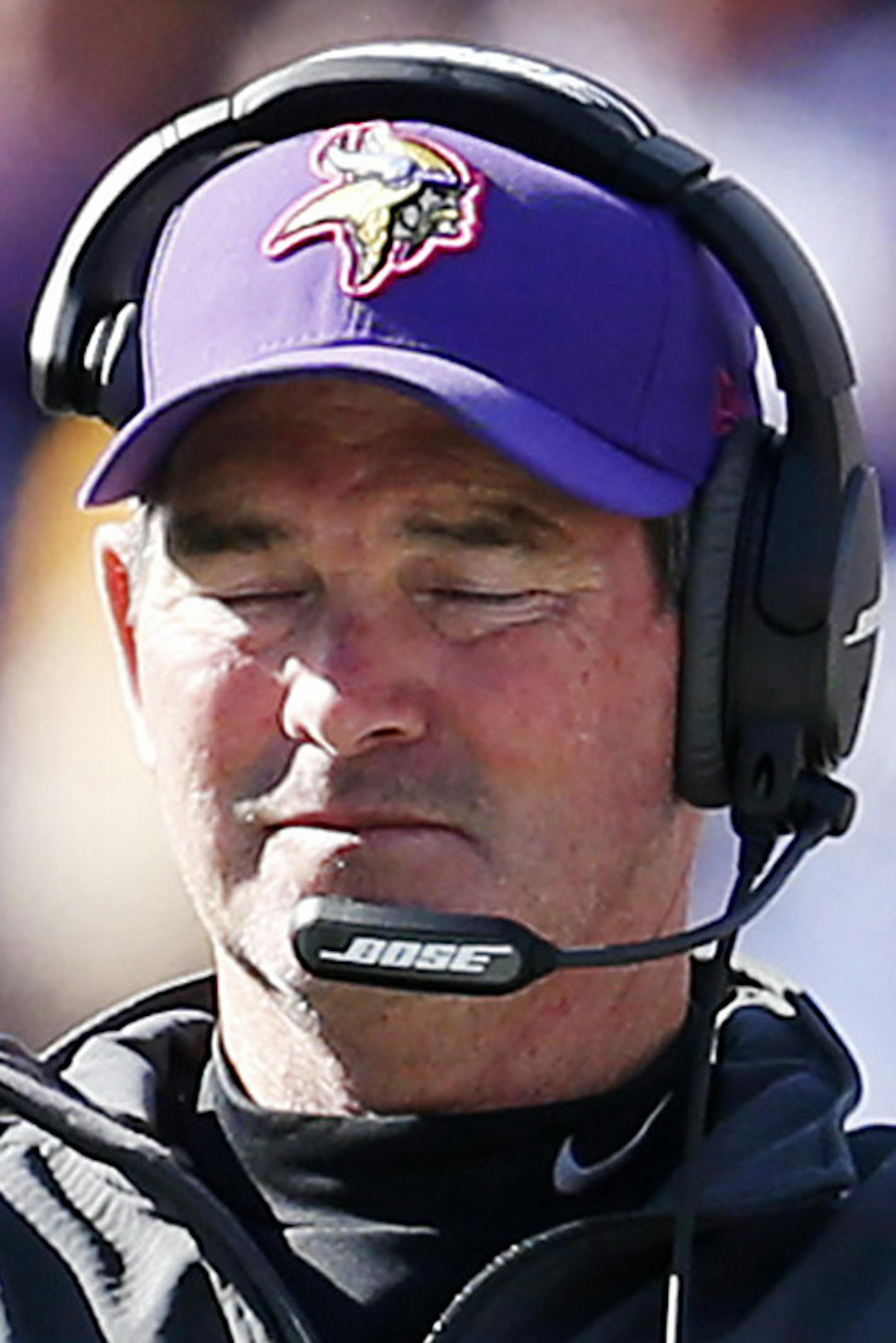 Minnesota Vikings head coach Mike Zimmer in the fourth quarter. Detroit beat Minnesota by a final score of 17-3. ] CARLOS GONZALEZ cgonzalez@startribune.com - October 12, 2014 , Minneapolis, Minn., NFL, TCF Bank Stadium, Minnesota Vikings vs. Detroit Lions