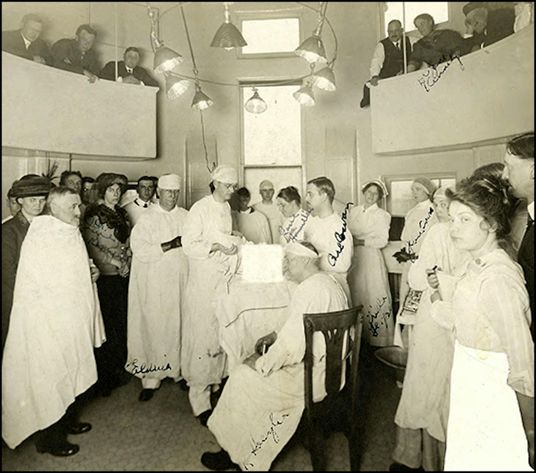 St. Barnabas Hospital surgery in about 1915
