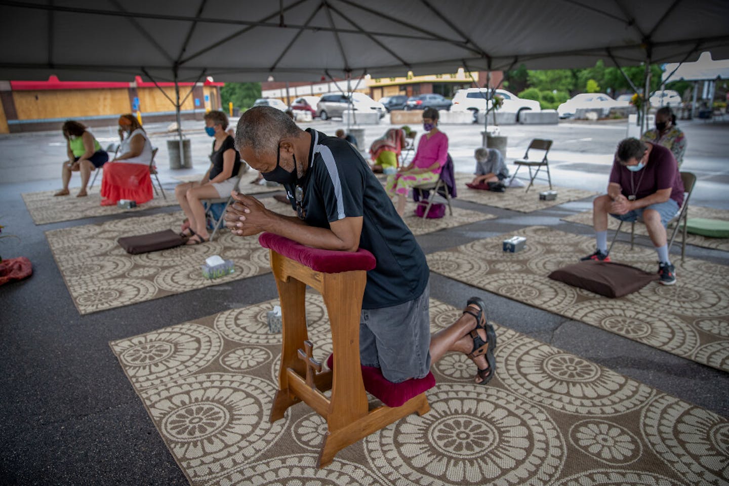 Former Minneapolis City Council Member Don Samuels prayed for 8 minutes and 45 seconds at the 30 Days of Prayer: Healing the Heart of Our City on Tuesday in Minneapolis.