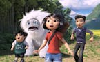This image released by DreamWorks Animation shows characters, from left, Peng, voiced by Albert Tsai, Everest the Yeti, Yi, voiced by Chloe Bennet and