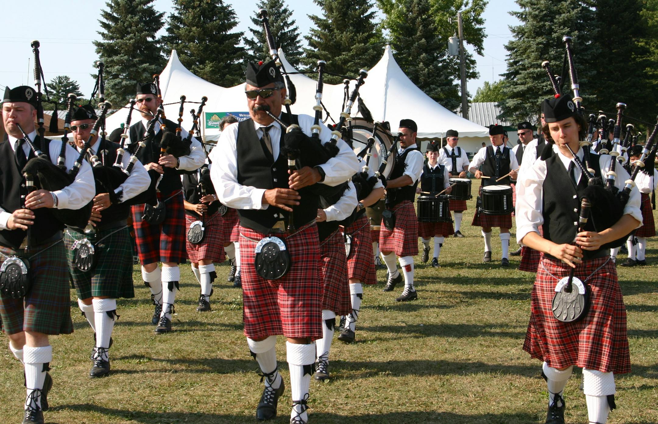Bands compete in the bagpipe competition at the Minnesota Scottish Fair and Highland Games.