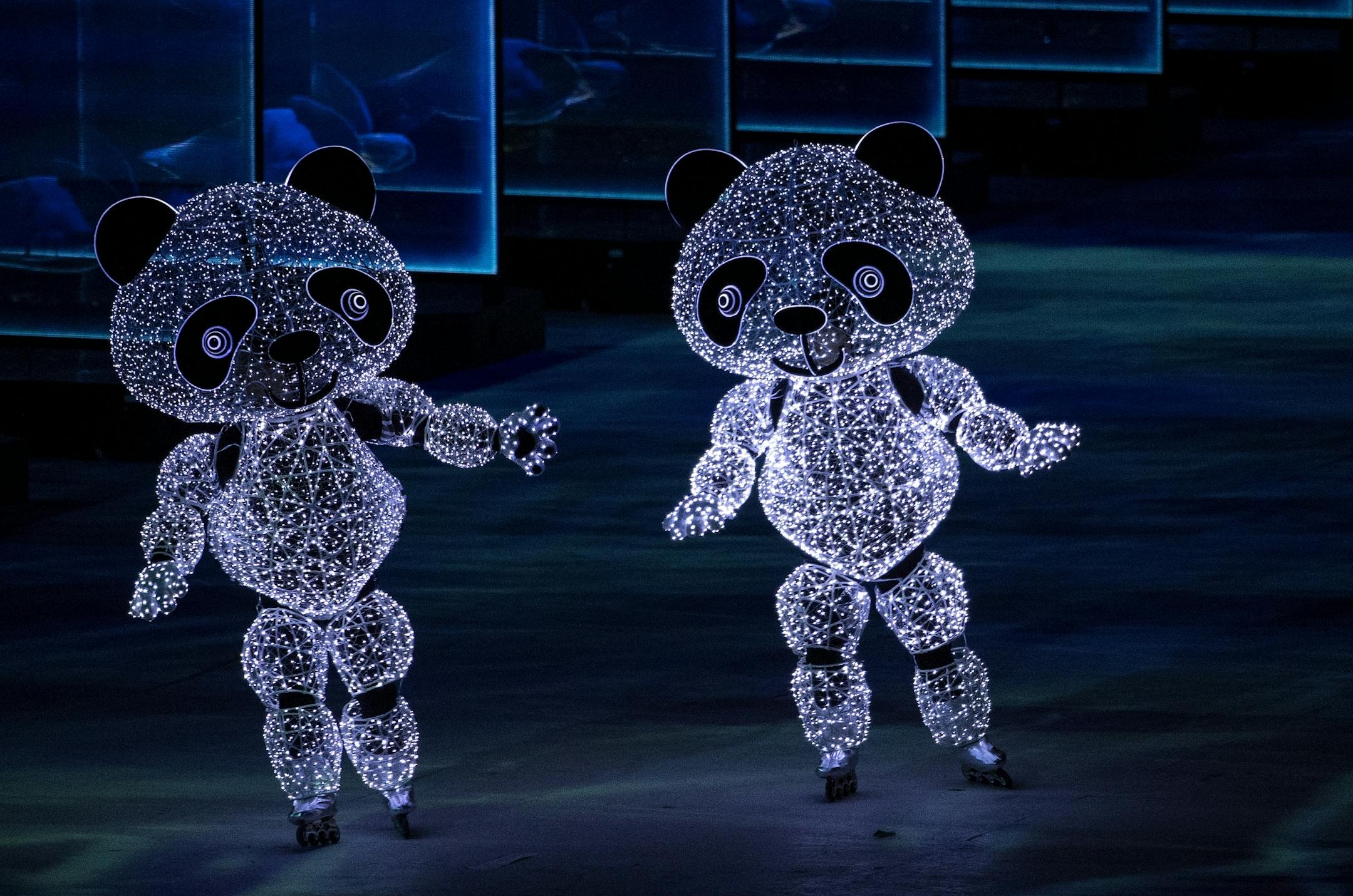 Performers at Pyeongchang Olympic Stadium during Closing Ceremony on Sunday.