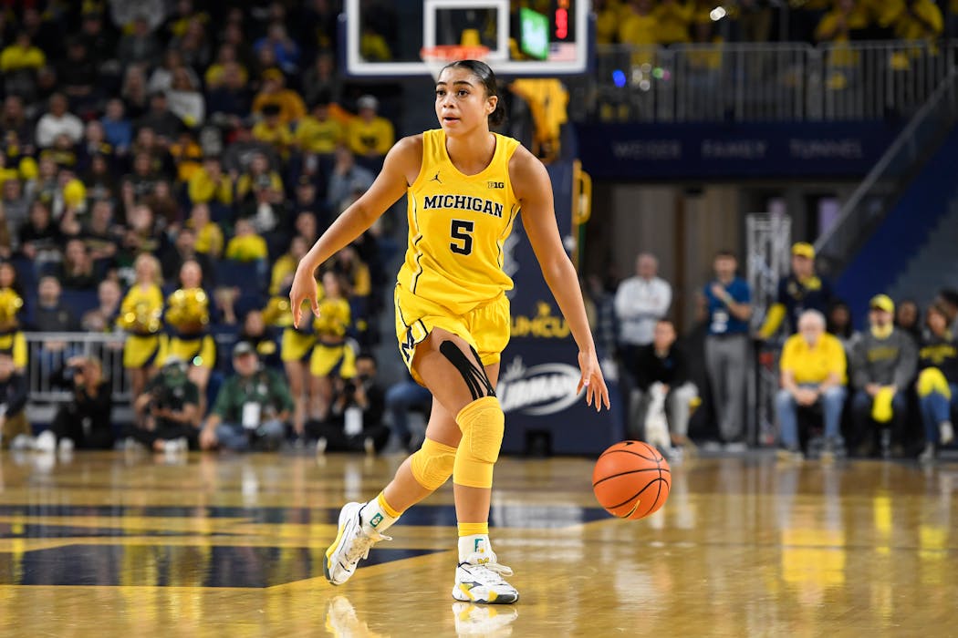 Michigan guard Laila Phelia is a consistent scorer who usualy hits for double figures.
