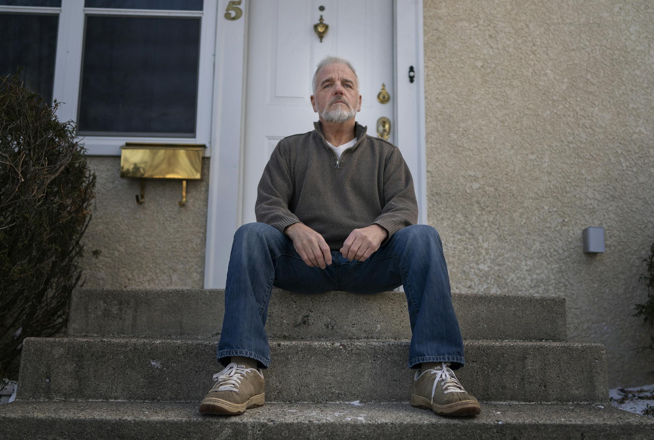 Cliff Johnson sat on his steps where he was tasered by two Minneapolis Police officers Monday January 28, 2019 in Minneapolis, MN.] Jerry Holt • Jerry.holt@startribune.com