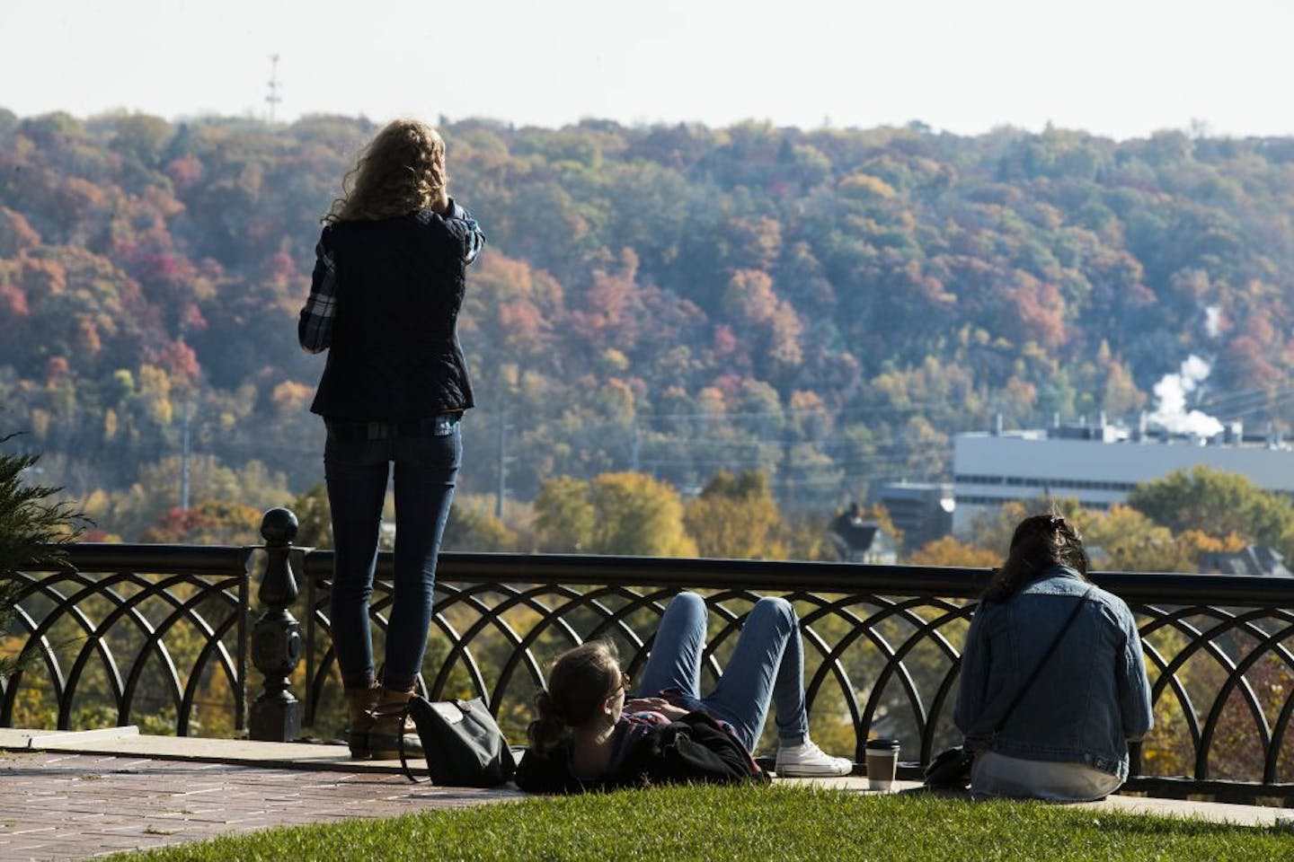 Summit Overlook Park is a great place to get a glimpse of the fall show on the Mississippi River in St. Paul.