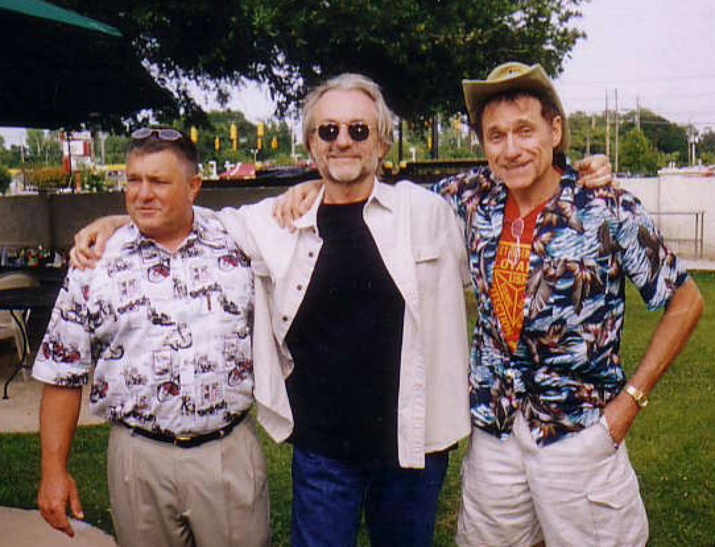 Charles "Doc" Nightingale, right, is pictured during a 1967 reunion at the crash scene in North Carolina with friends Norman LaFountaine, of Pensacola, Fla., and Gary Linnick, of Detroit.