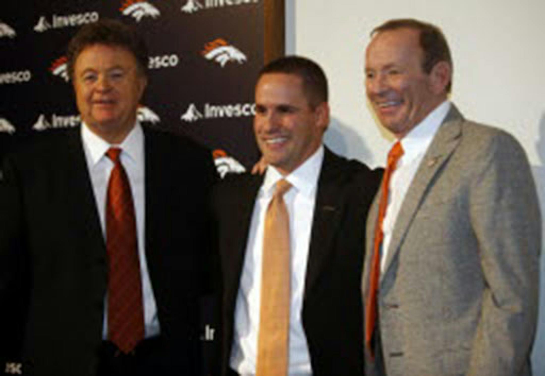 Agent Bob LaMonte (left, with then-Broncos coach Josh McDaniels and Denver owner Pat Bowlen in 2009) represents coaches and front-office personnel from 26 NFL teams.